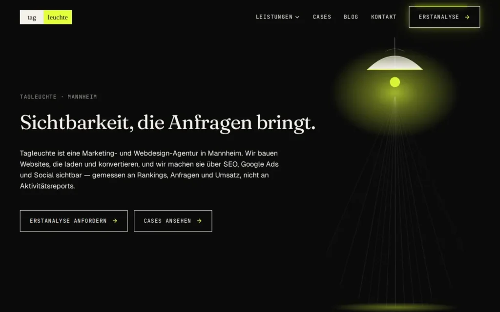 Startseite von Tagleuchte (Pixelmeister GmbH)