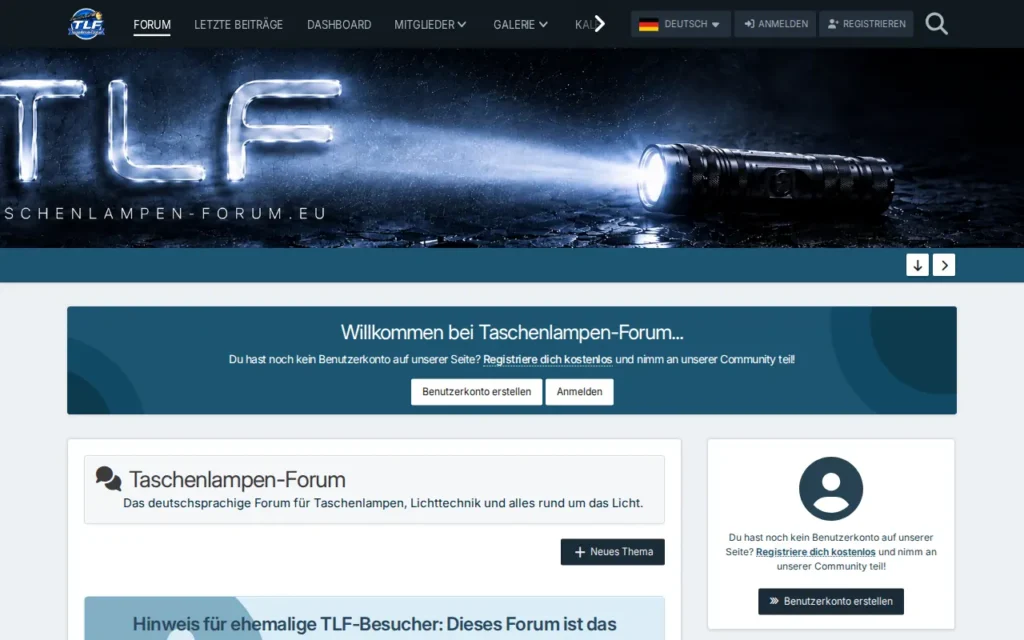 Startseite von Taschenlampen-Forum