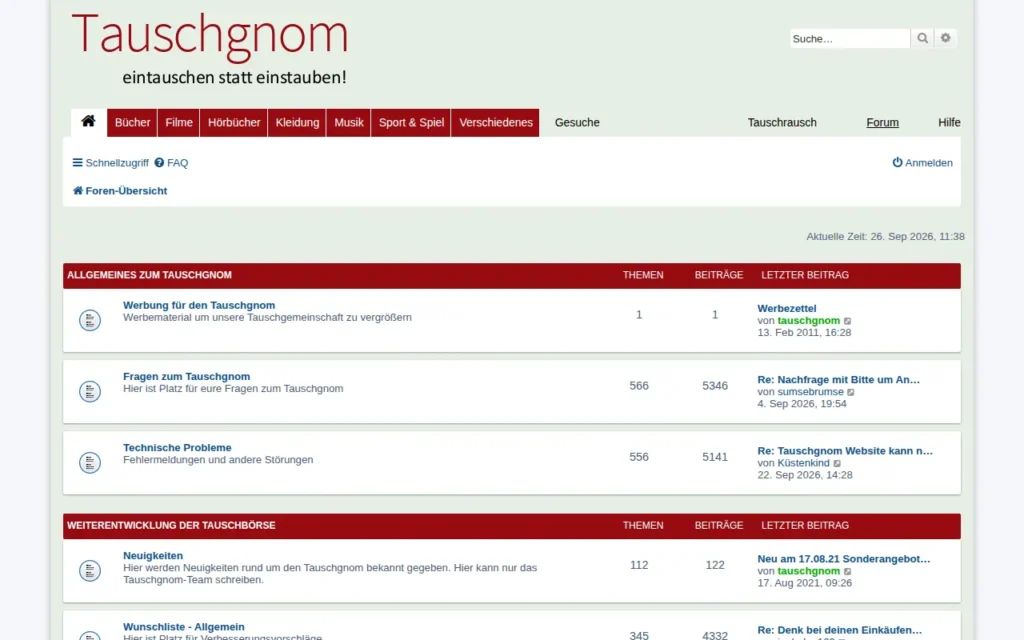 Startseite von Tauschgnom Forum