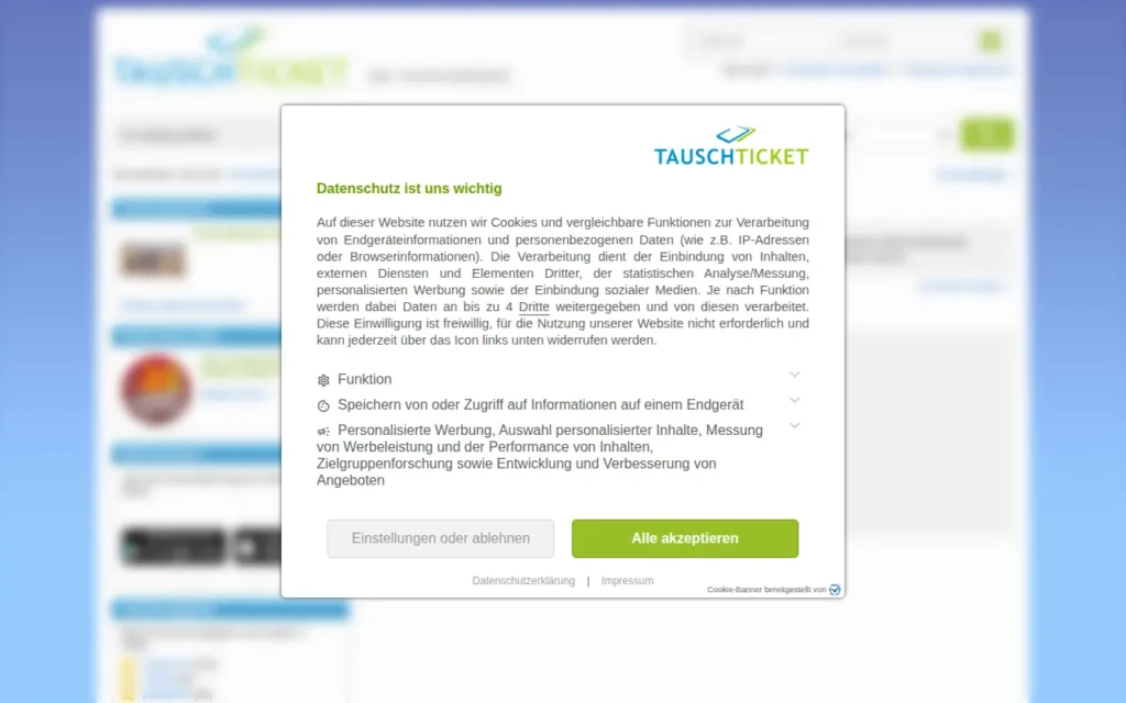 Startseite von Tauschticket-Forum