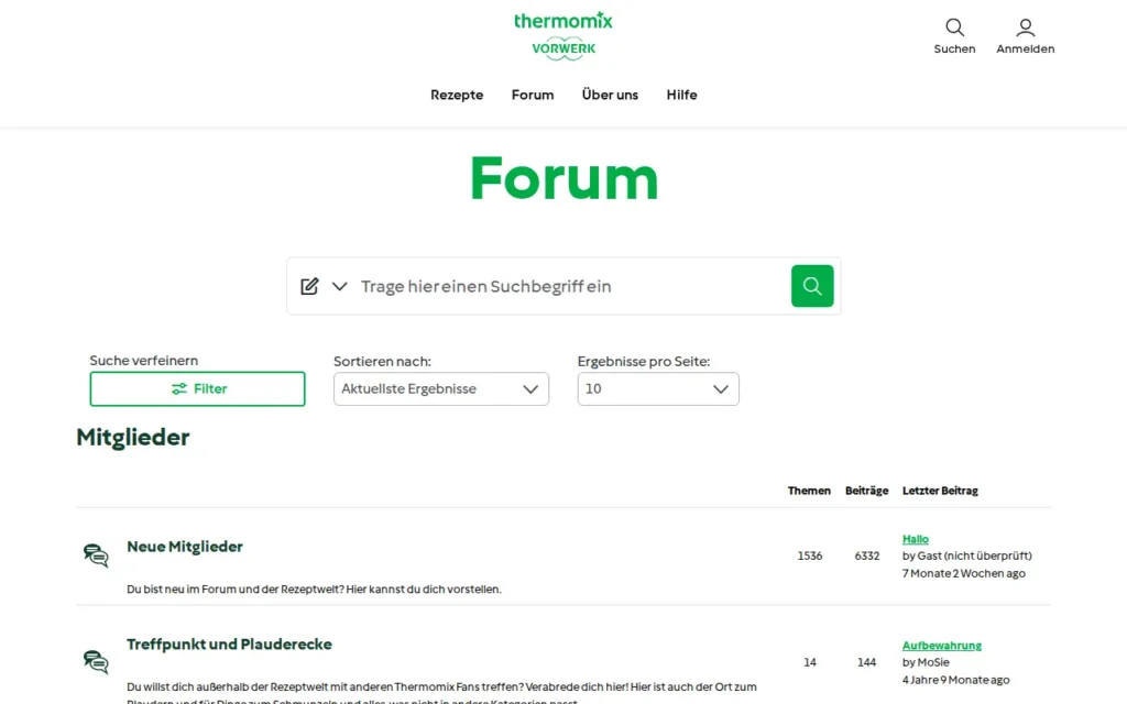 Startseite von Thermomix Rezeptwelt Forum