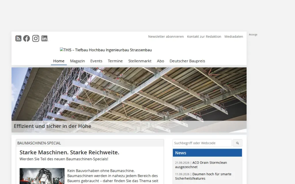 Startseite von THIS – Tiefbau Hochbau Ingenieurbau Straßenbau