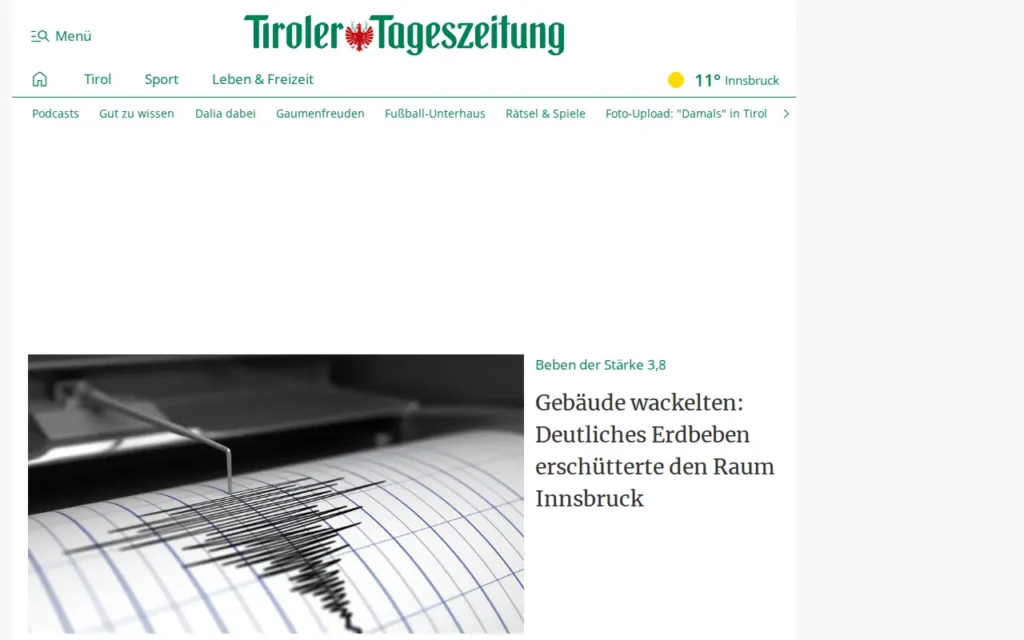 Startseite von Tiroler Tageszeitung (tt.com)