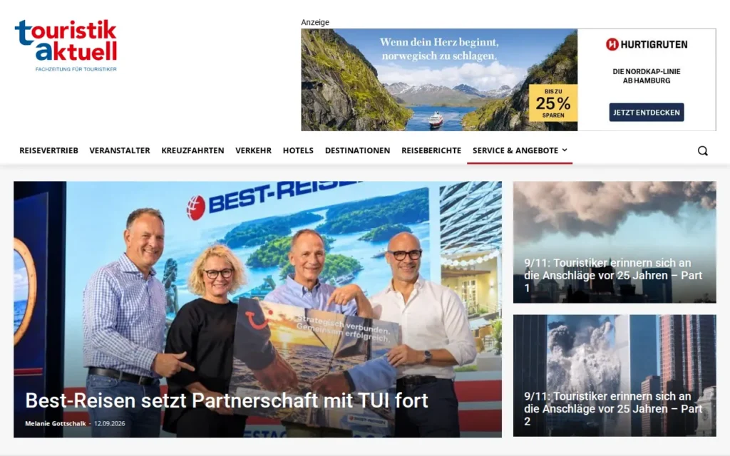 Startseite von touristik aktuell