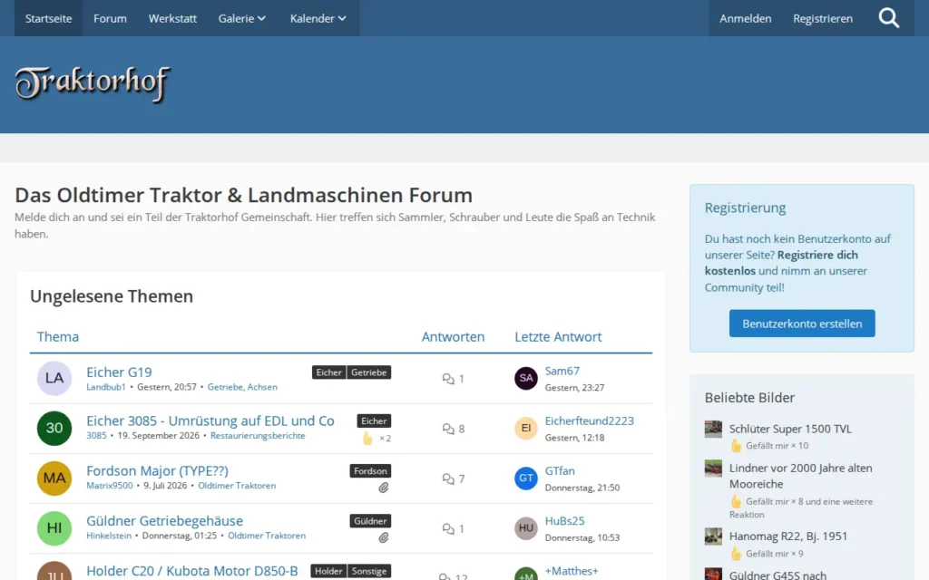 Startseite von Traktorhof – Oldtimer Traktor & Landmaschinen Forum