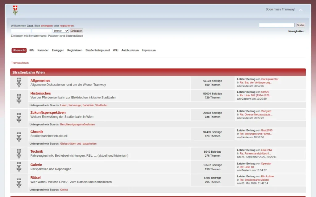 Startseite von Tramwayforum
