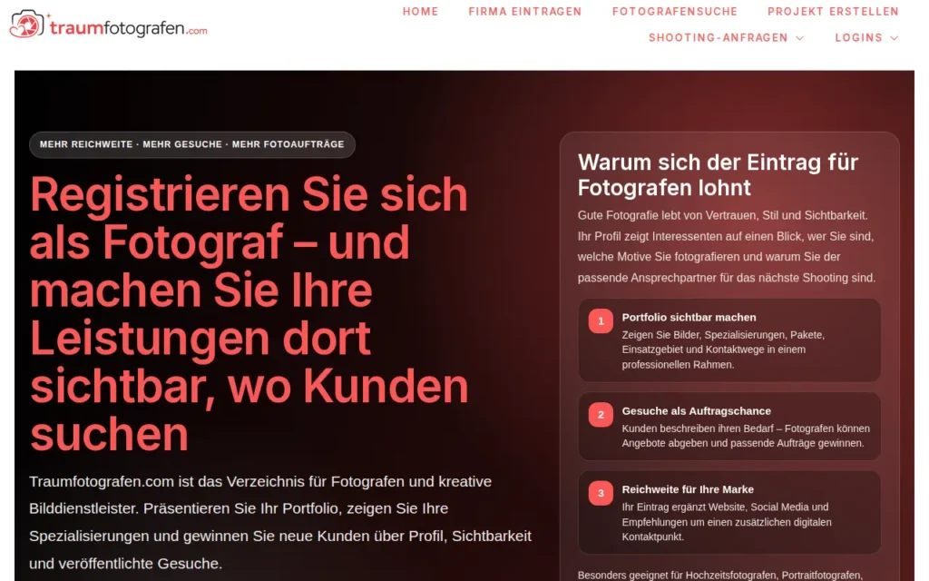 Startseite von Traumfotografen