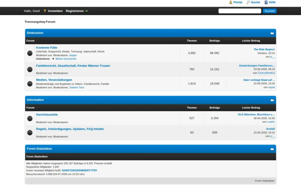 Startseite von Trennungsfaq-Forum