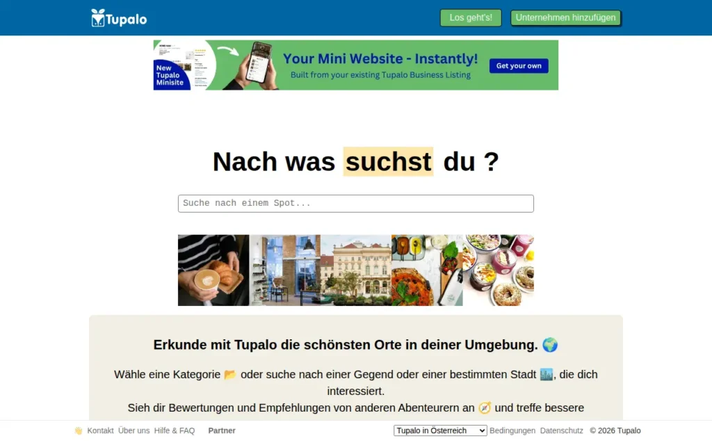 Startseite von Tupalo