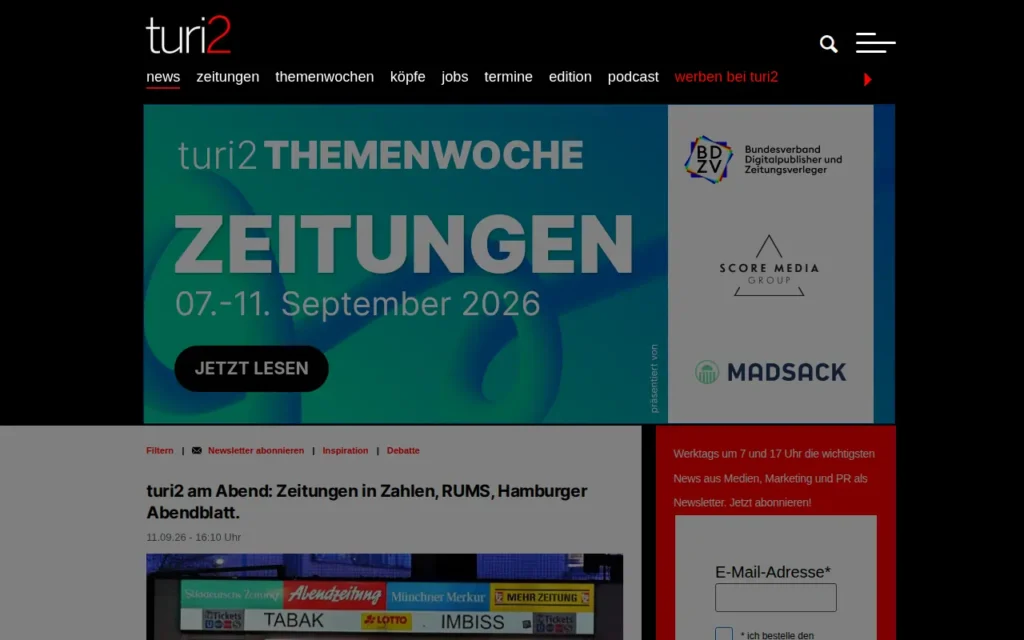 Startseite von turi2