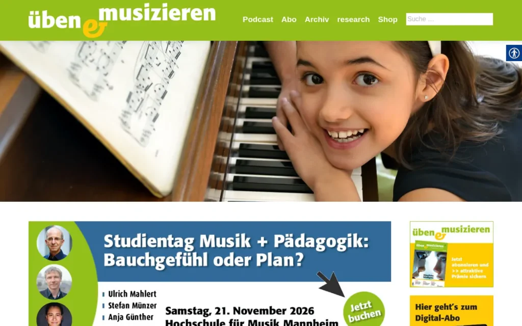 Startseite von üben & musizieren