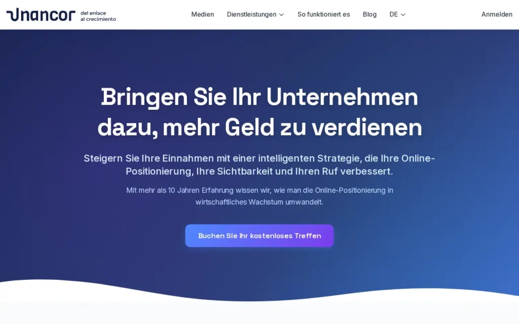 Startseite von Unancor Marketing S.L.