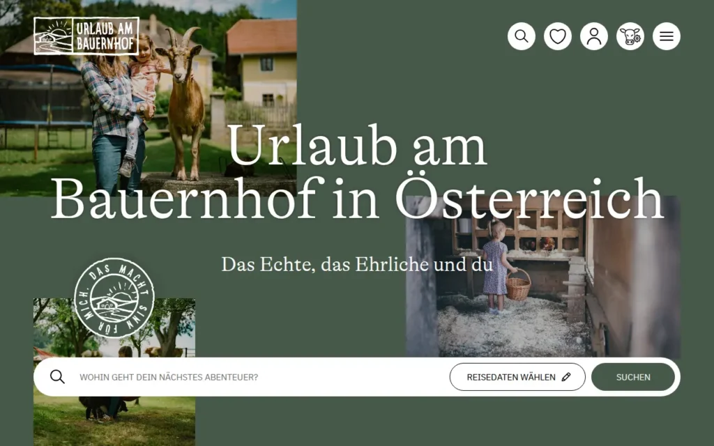 Startseite von Urlaub am Bauernhof Österreich