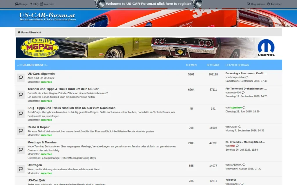 Startseite von US-CAR-FORUM.at