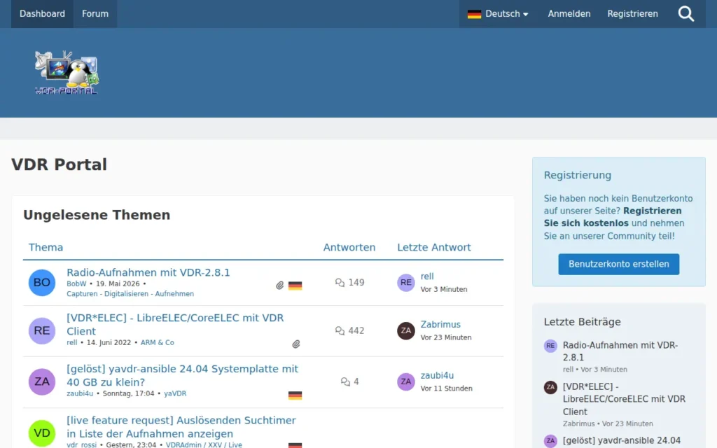 Startseite von VDR Portal