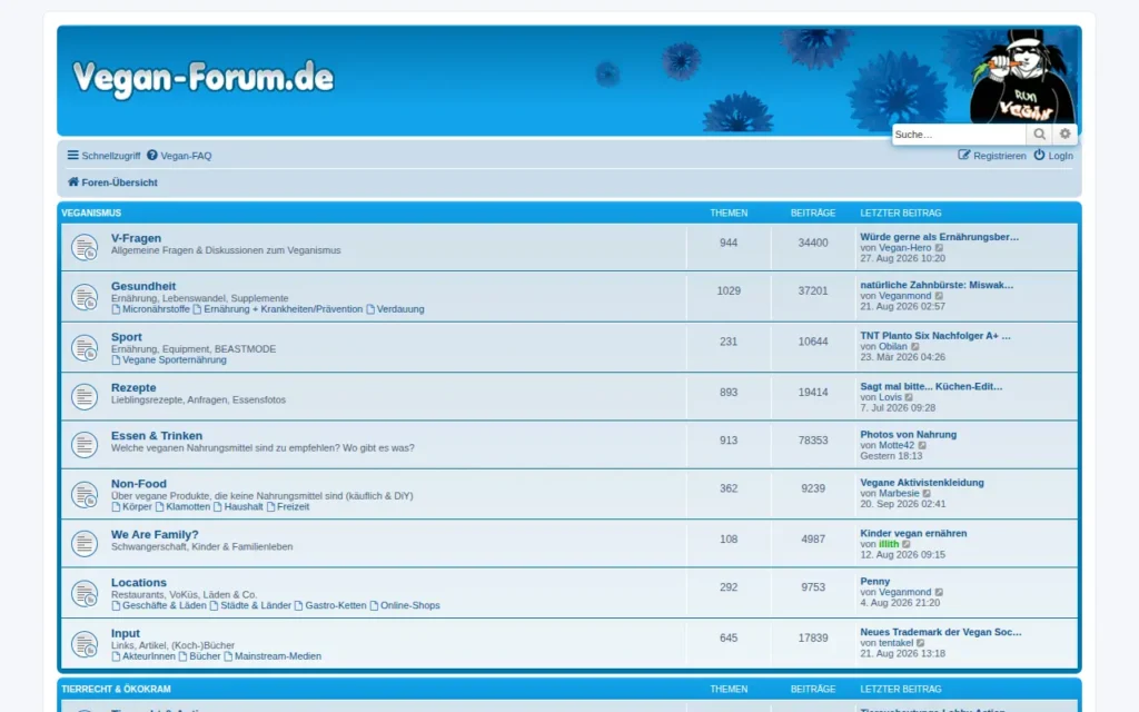 Startseite von Vegan-Forum.de