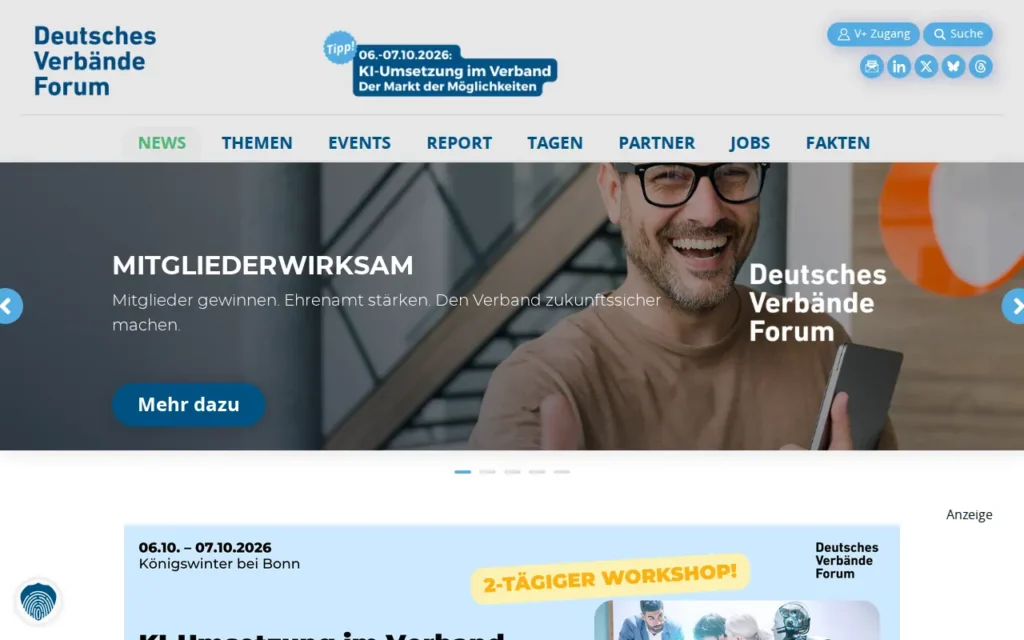 Startseite von Deutsches Verbände Forum / Verbändereport