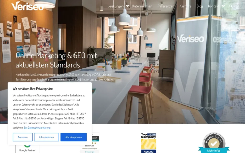 Startseite von Veriseo GmbH