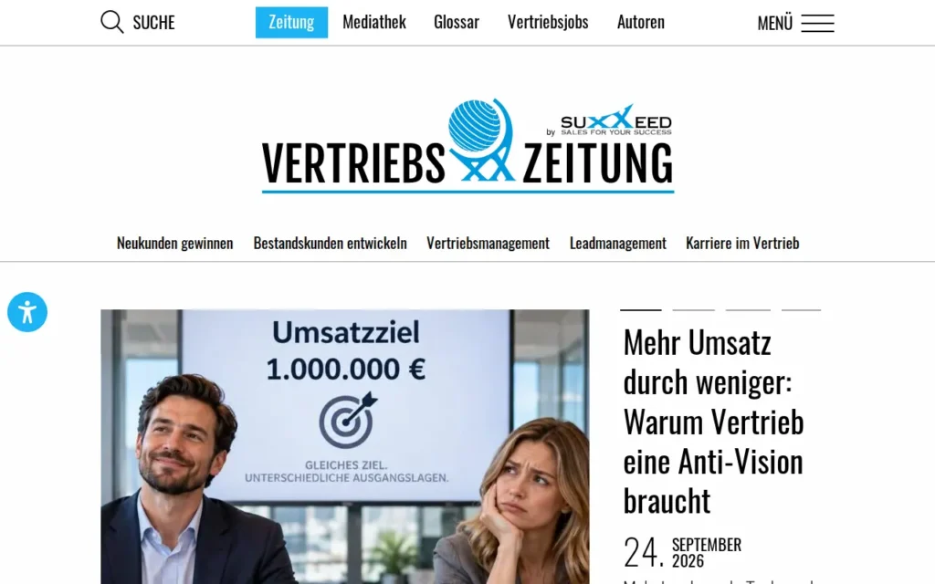 Startseite von Vertriebszeitung.de