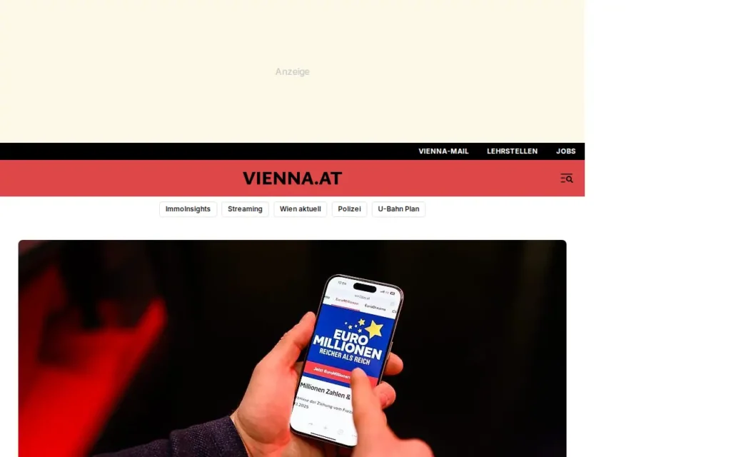 Startseite von VIENNA.AT