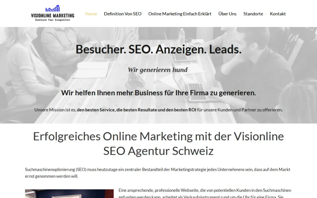 Startseite von Visionline SEO