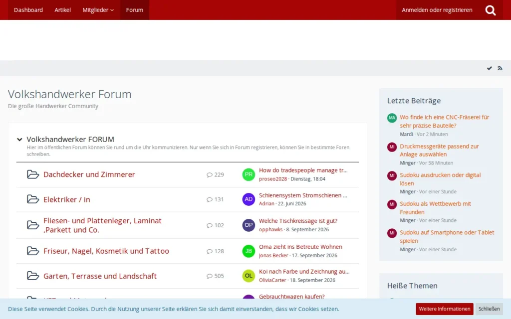 Startseite von Volkshandwerker Forum