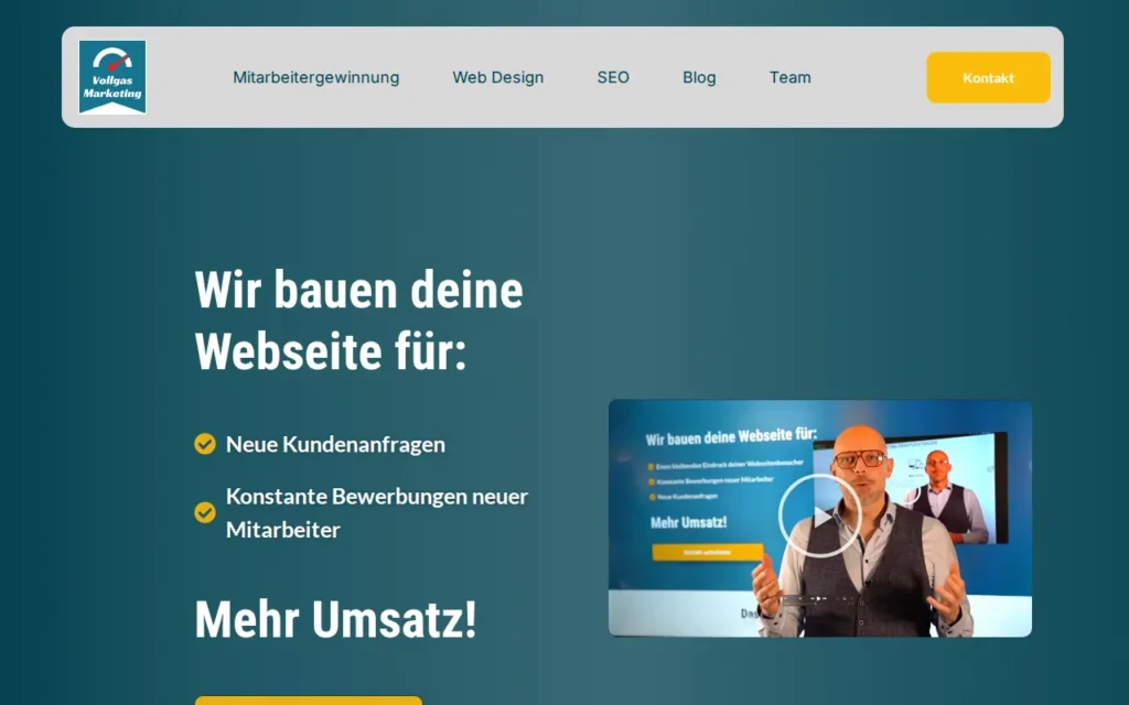 Startseite von Vollgas Marketing (KrinkFilme GmbH)