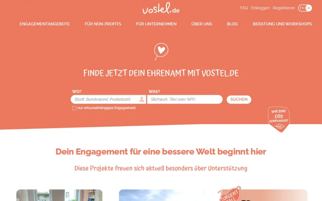 Startseite von vostel.de