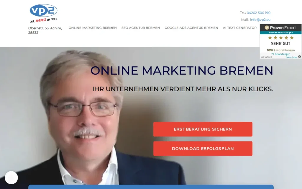 Startseite von VP2