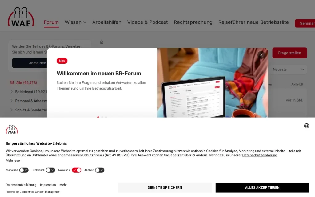 Startseite von BR-Forum von betriebsrat.com (W.A.F.)
