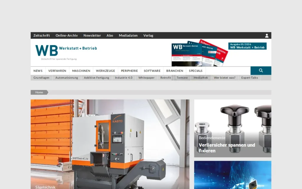 Startseite von WB Werkstatt + Betrieb