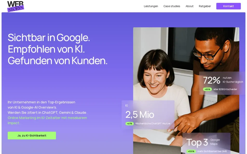 Startseite von Web Storys