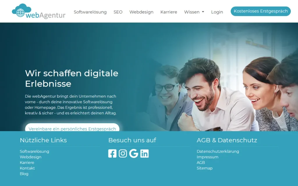 Startseite von Webagentur.at Internet Services GmbH