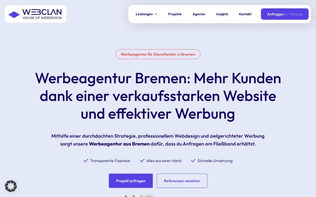 Startseite von WEBCLAN GmbH