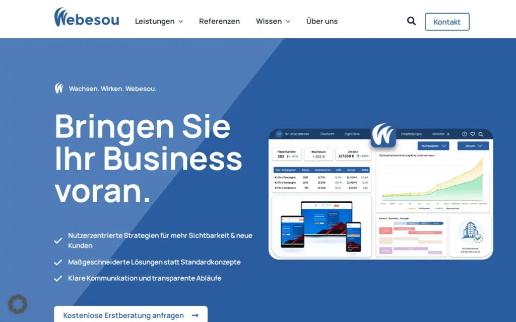 Startseite von Webesou