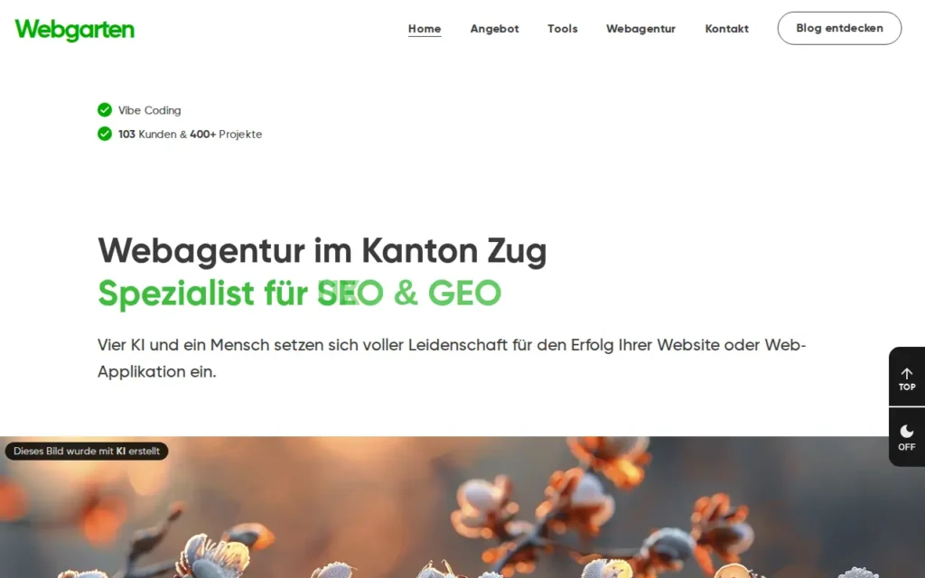 Startseite von Webgarten GmbH