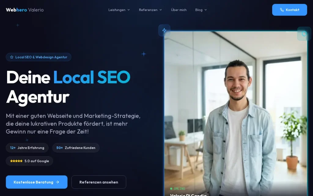 Startseite von Webhero Valerio