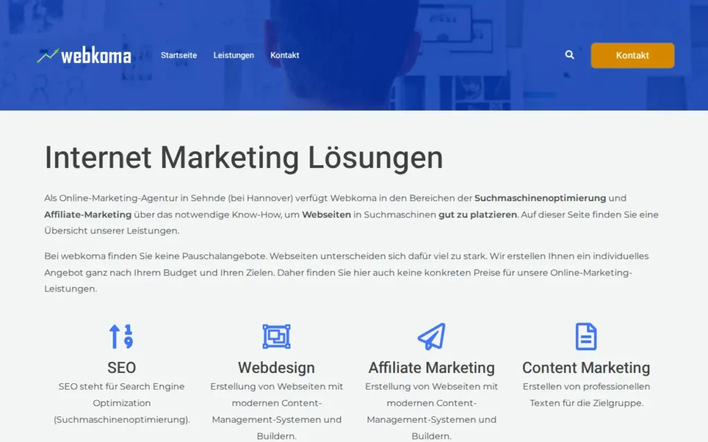 Startseite von webkoma