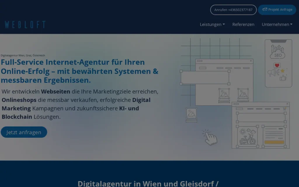 Startseite von Webloft e.U.