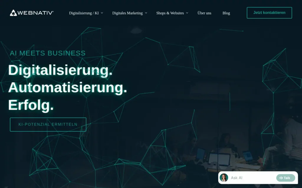 Startseite von webnativ Online Marketing GmbH