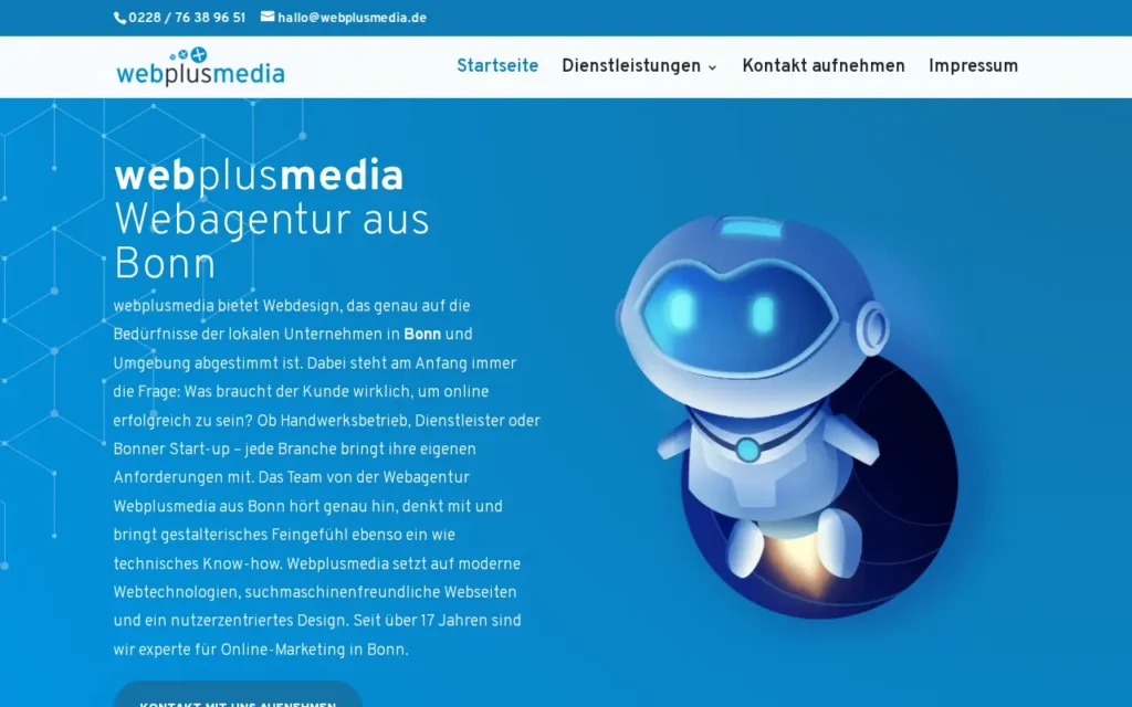Startseite von webplusmedia (medienplus GmbH)