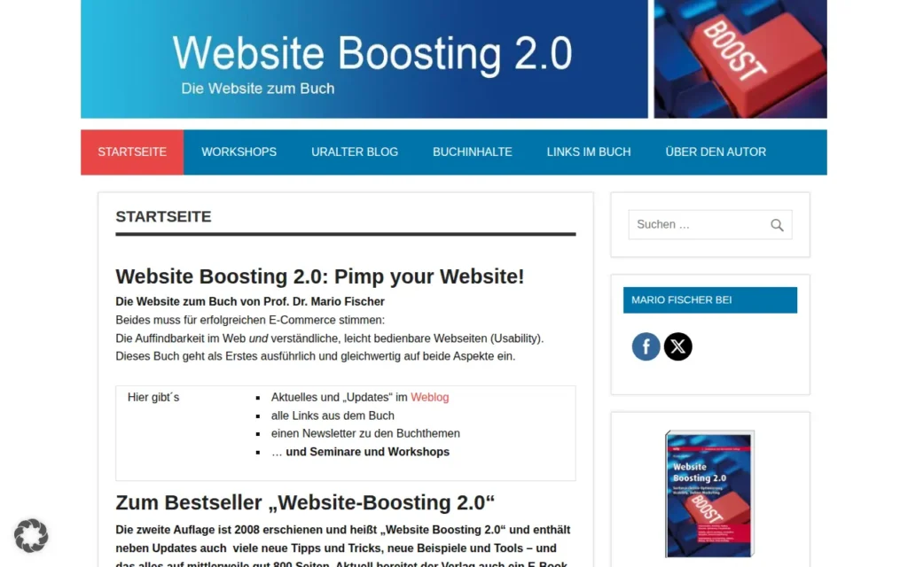 Startseite von Website Boosting