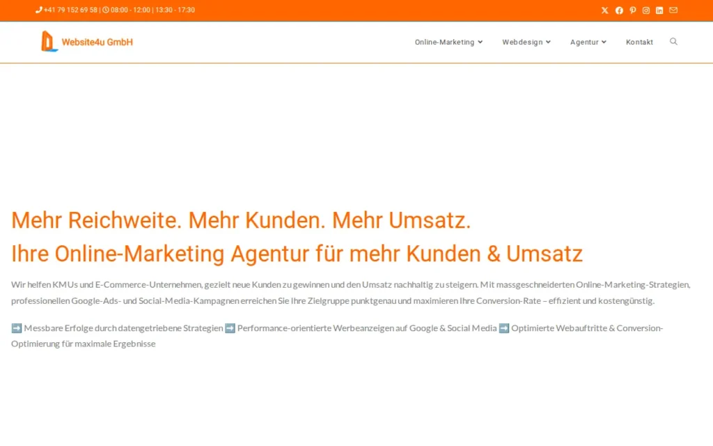 Startseite von Website4u GmbH
