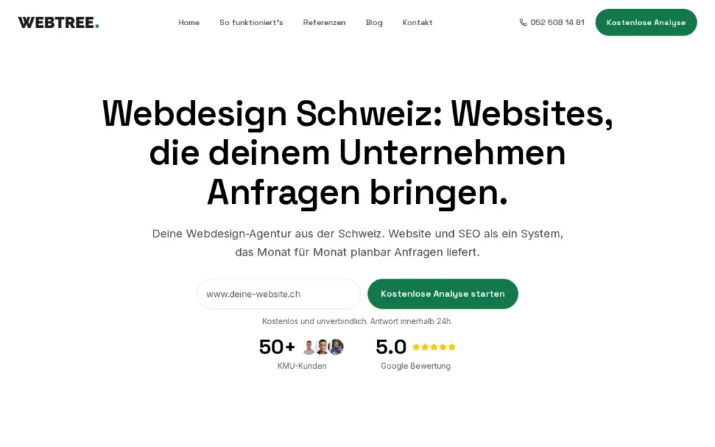 Startseite von Webtree Solutions GmbH