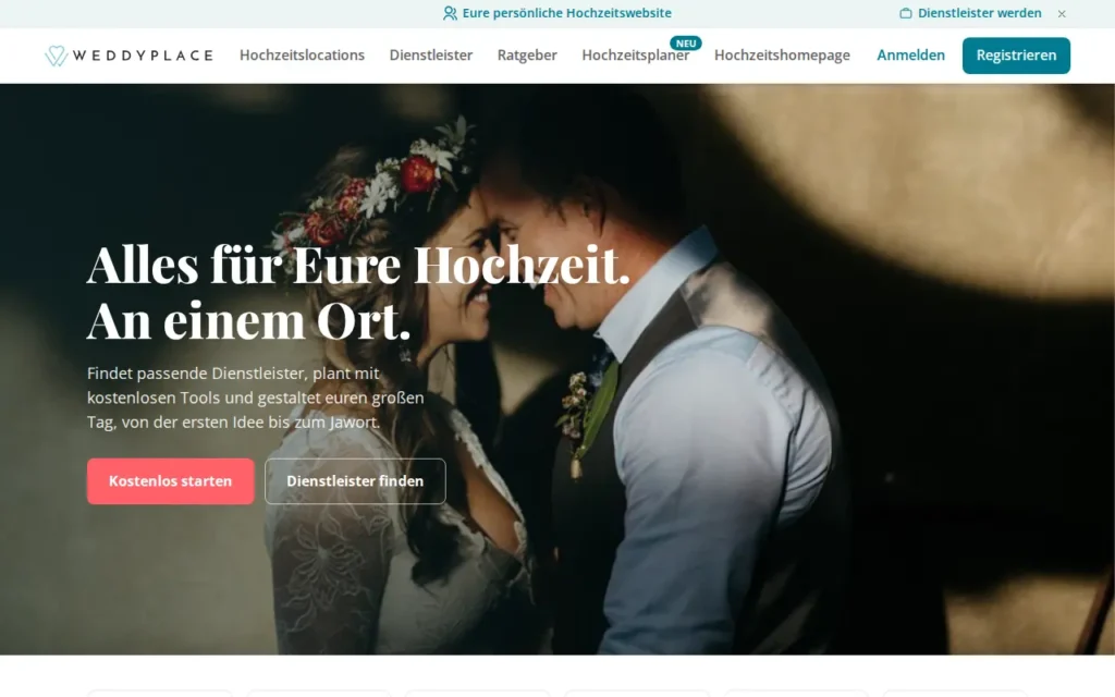 Startseite von WeddyPlace