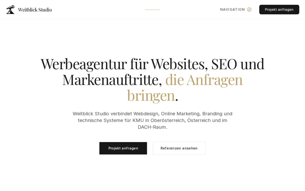 Startseite von Weitblick Studio