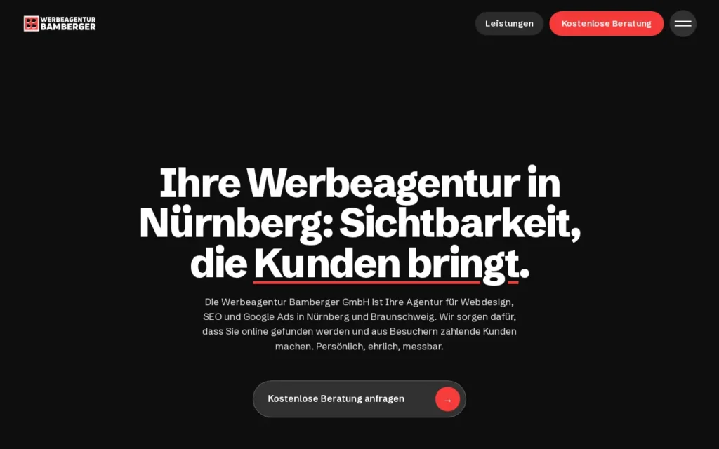 Startseite von Werbeagentur Bamberger GmbH