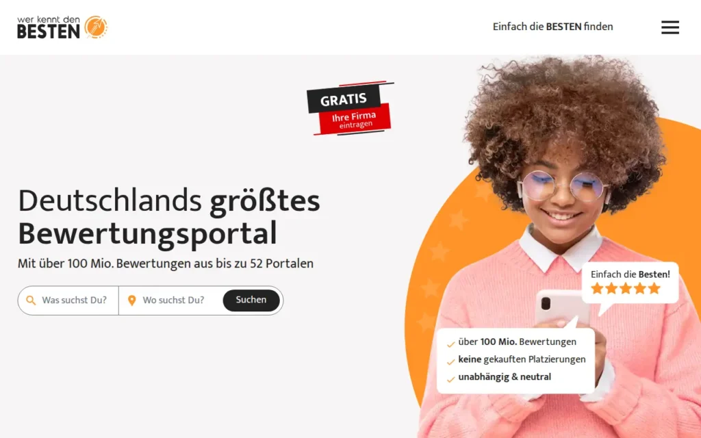 Startseite von werkenntdenBESTEN