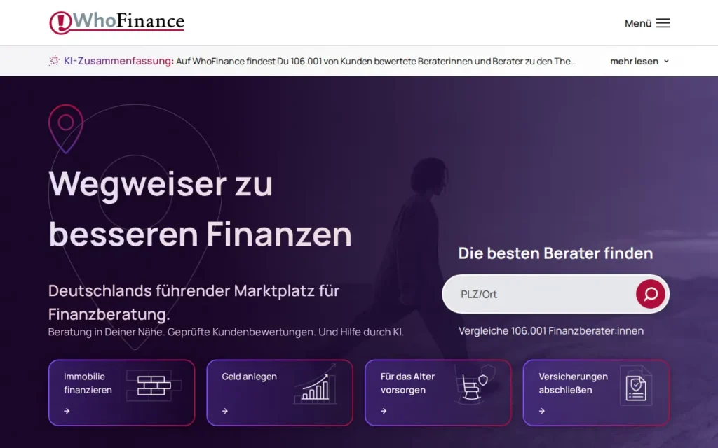 Startseite von WhoFinance