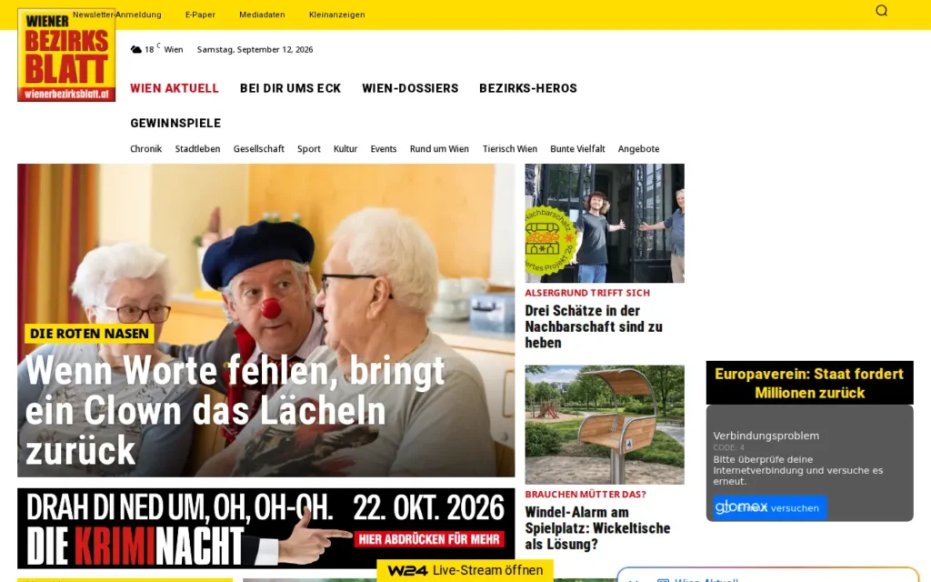 Startseite von Wiener Bezirksblatt